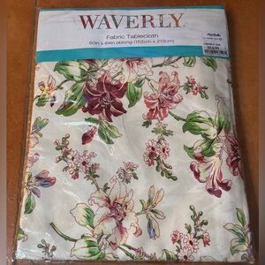 Waverly Floral Fabric Tablecloth floral pattern. Name of pattern “Meadow Views”